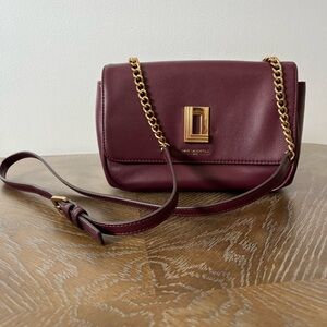 Karl Lagerfeld Wine Crossbody Bag with Gold Accents